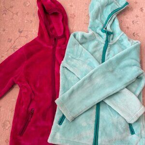 Lot of (2) Lands End zip up Fleece Jacket Size 10-12